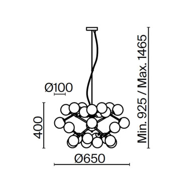 MAYTONI DALLAS 24L Colgante Oro-Ámbar