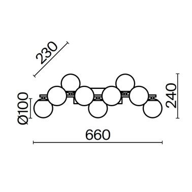 MAYTONI DALLAS 9L Aplique Cromo-Smoky