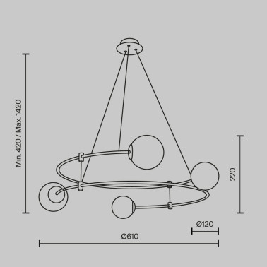 MAYTONI BALANCE 610 Colgante Dorado 4L