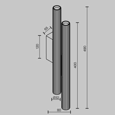 MAYTONI CALIPSO 2L Aplique de Pared Negro 24W