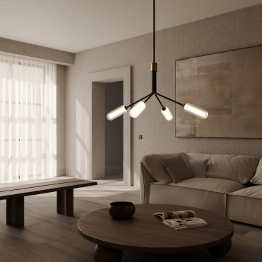 AROMAS LARI Lámpara Colgante de Metal-Cuero