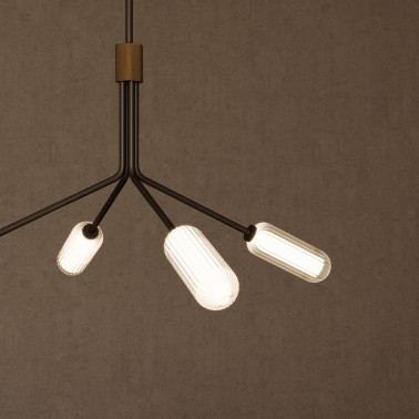 AROMAS LARI Lámpara Colgante de Metal-Cuero