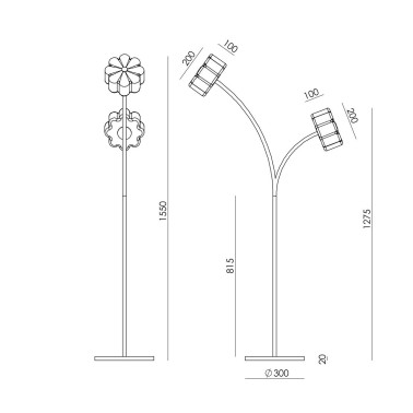 AROMAS FLOW Lámpara de Pie 2 x G9