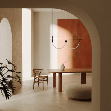 AROMAS CRAM Colgante de Arco Doble con Tiras LED