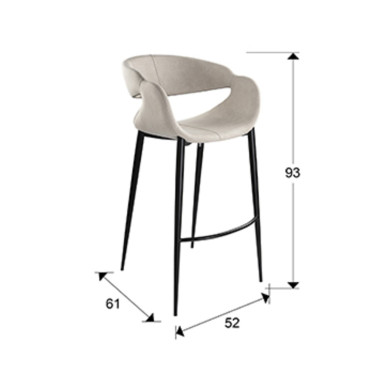 SCHULLER GIRO Taburete Alto Piedra-Negro