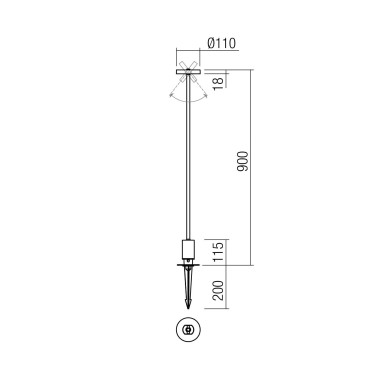 REDO ELFIC 900 Estaca/Baliza Gris Oscuro