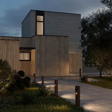 REDO XROCK H80 Baliza con Proyectores Corten 2x9W IP65