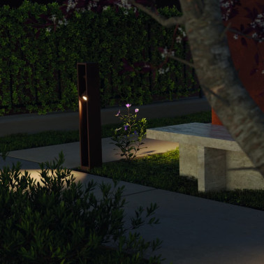 REDO XROCK H80 Baliza con Proyectores Corten 2x9W IP65