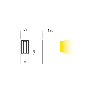 REDO IZAR Aplique-Baliza 3,5º IP65 Corten