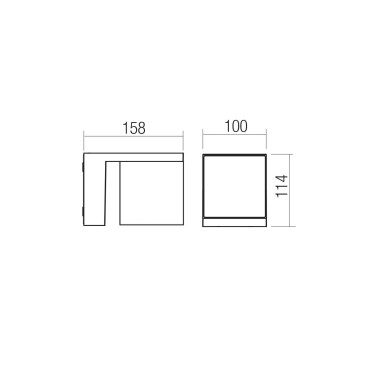 REDO KUB 100 Aplique Orientable Gris Oscuro 18W