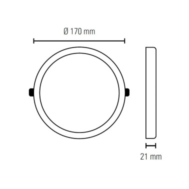 LIGHTED Downlight LED Slim 12W 3CCT Negro