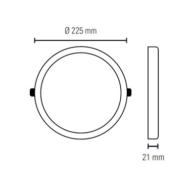 LIGHTED Downlight LED Slim 18W 3CCT Negro