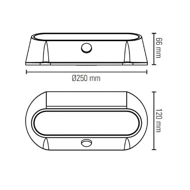 LIGHTED OVAL Aplique Solar IP54 con Sensor PIR