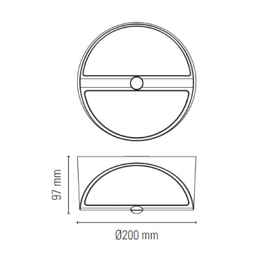 LIGHTED REDONDO Aplique Solar IP54 con Sensor PIR