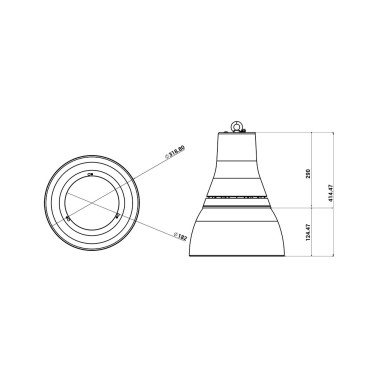 LIGHTED Reflector de Aluminio para Campana LOWBAY