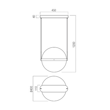 REDO ATLAS 400 Colgante Latón 3000K