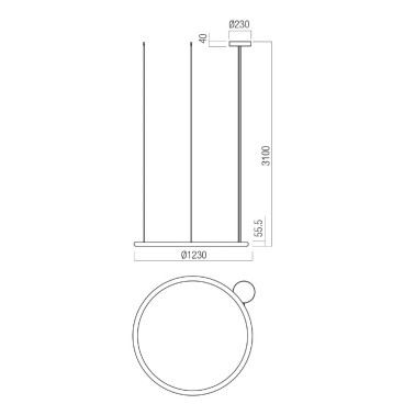 REDO HALLEY LED 1230 Colgante Blanco