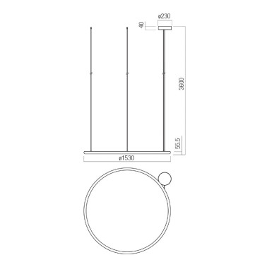 REDO HALLEY LED 1530 Colgante Blanco