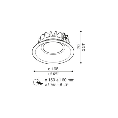 LOMBARDO POP FLAT 150 Empotrable Blanco-Plata