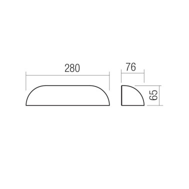 REDO URON 280 Aplique de Hormigón Gris Oscuro IP65