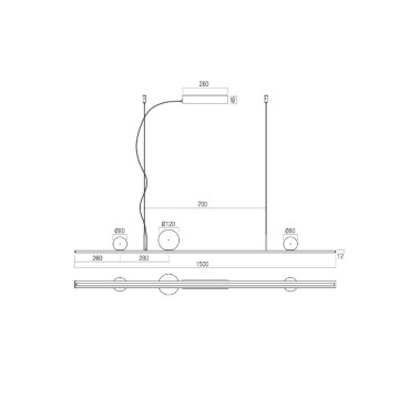 REDO DUNE 1500 Colgante Latón 2700K