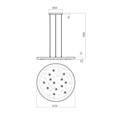 REDO NEBA 730 Colgante Negro 3000K