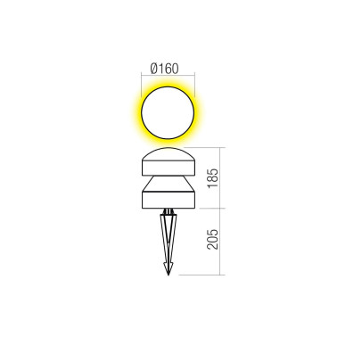 REDO CLIFF 160 Baliza con Estaca 8W 360º Gris Oscuro
