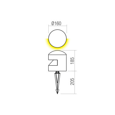 REDO CLIFF 160 Baliza con Estaca 8W 180º Marfil