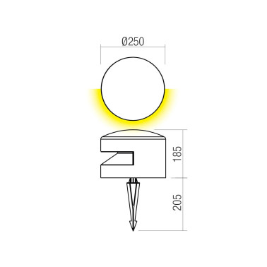 REDO CLIFF 250 Baliza con Estaca 15W 180º Marfil