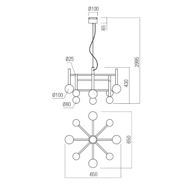 REDO BOLLA LED 650 Colgante Café CCT