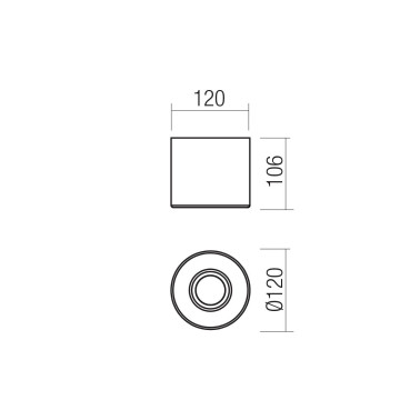 REDO FUNN Foco de Techo IP65 9W Gris Oscuro
