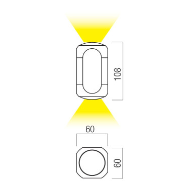 REDO CRISP LED 108 Aplique Negro 3000K