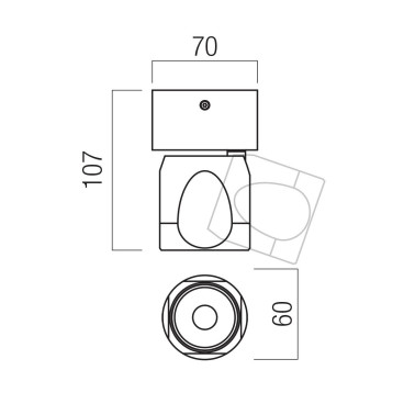 REDO CRISP LED 107 Plafón-Aplique Negro CCT