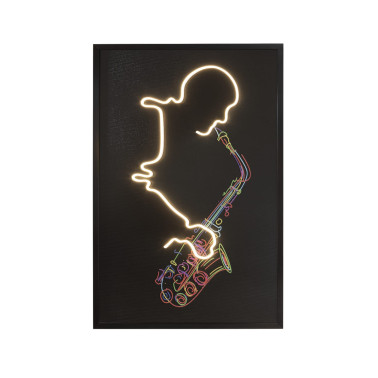 SCHULLER SAXOFÓN Cuadro con Luz LED 80x120