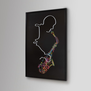 SCHULLER SAXOFÓN Cuadro con Luz LED 80x120