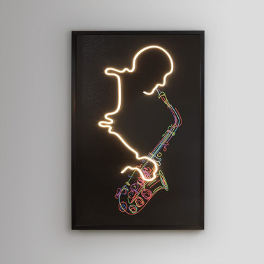 SCHULLER SAXOFÓN Cuadro con Luz LED 80x120