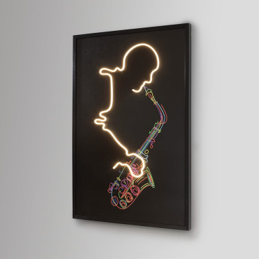 SCHULLER SAXOFÓN Cuadro con Luz LED 80x120