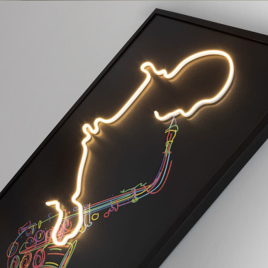 SCHULLER SAXOFÓN Cuadro con Luz LED 80x120