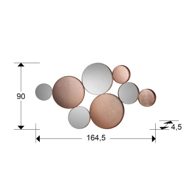 SCHULLER MALMO Espejo Oro Rosa 165x90
