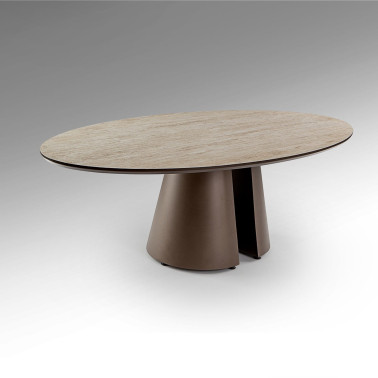 SCHULLER SAMARA Mesa de Centro Travertin-Marrón