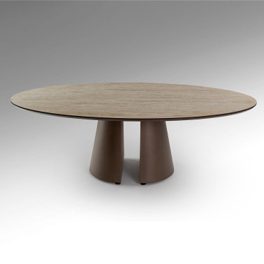 SCHULLER SAMARA Mesa de Centro Travertin-Marrón