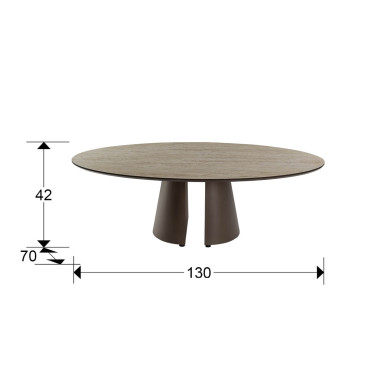 SCHULLER SAMARA Mesa de Centro Travertin-Marrón