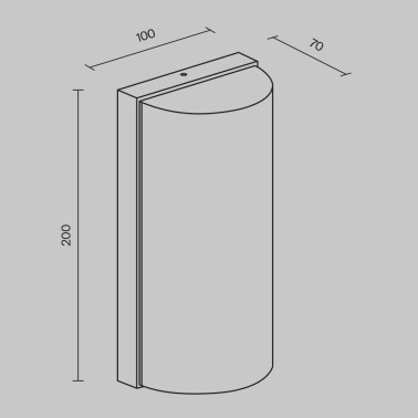 MAYTONI BADD Redondeado Aplique de Pared 10W