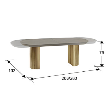 SCHULLER IRATI Mesa Comedor Piedra-Madera
