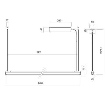 REDO CRISP LED 1460 Colgante Café