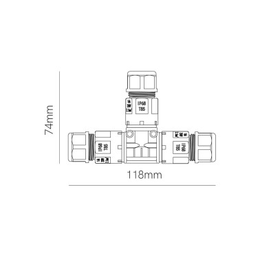 BENEITO FAURE Conector en T IP68 Negro