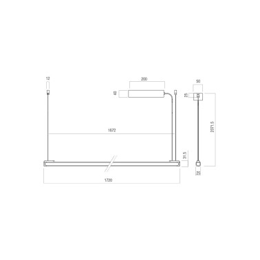 REDO CRISP LED 1720 Colgante Negro