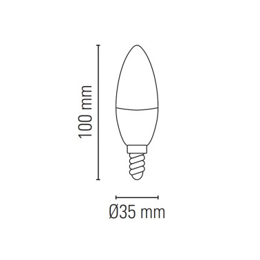 MEGAMAN Bombilla de Vela E14 5W 2800K