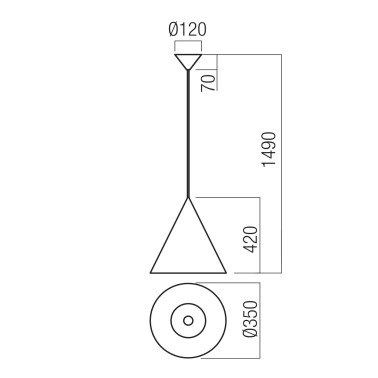 REDO KONOS 350 Colgante Latón