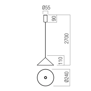 REDO KONOS LED 240 Colgante Latón